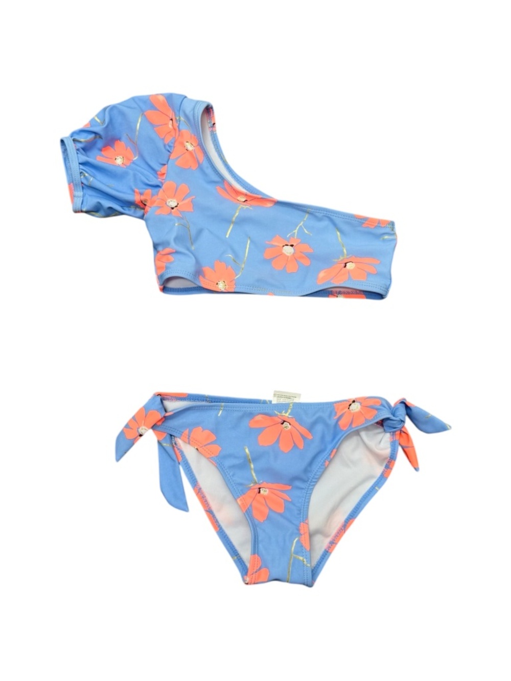 Snapper Rock Girls One Shoulder Puff Sleeve Bikini Set